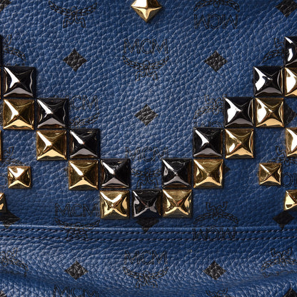 MCM Visetos Studded Medium Stark M Backpack Blue 14 of 18