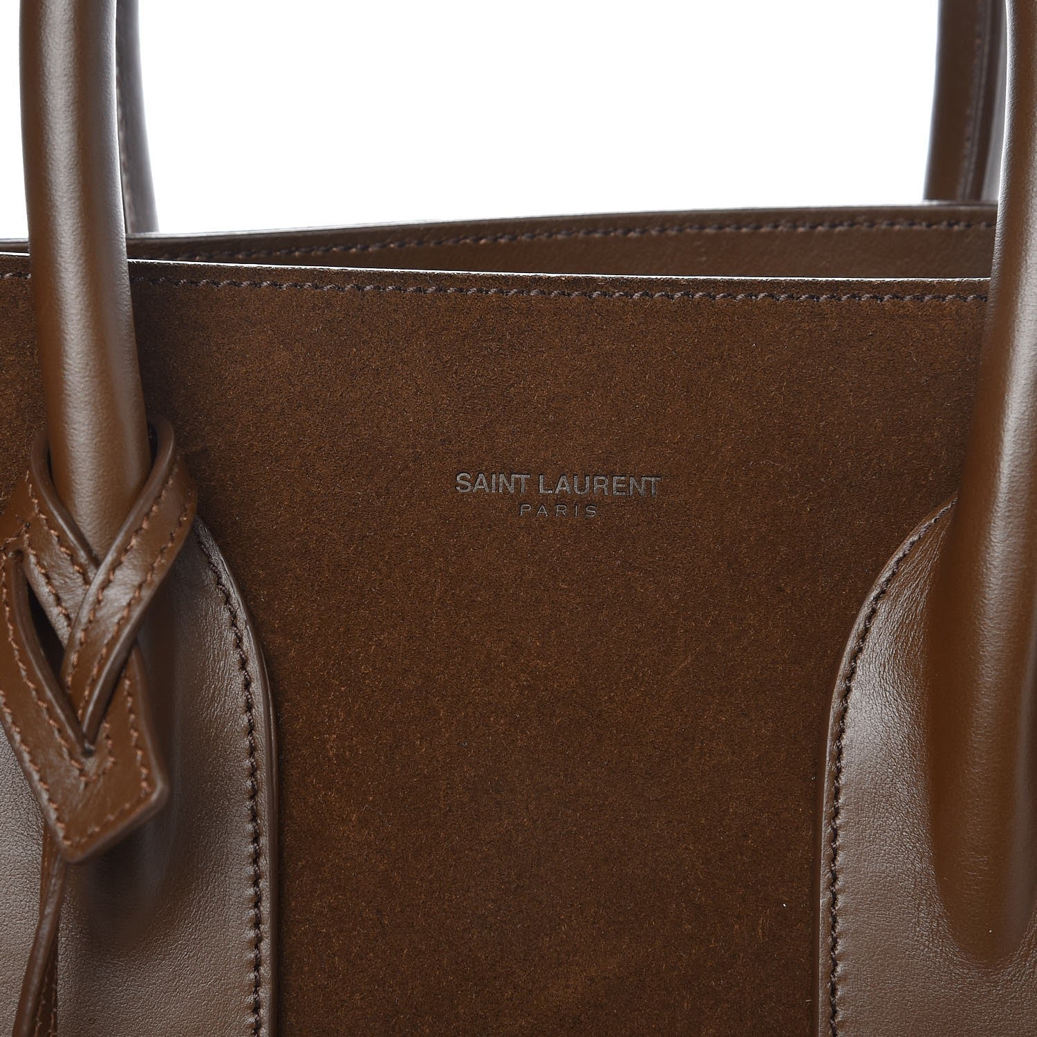 Saint Laurent Suede Calfskin Small Sac De Jour Military Brown 11 of 11