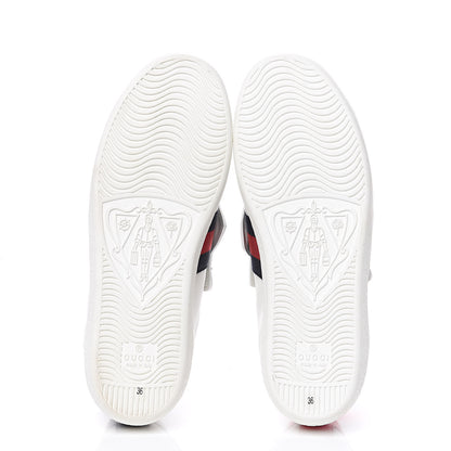 Gucci Calfskin Ayers Web Womens Ace Bow Lace Sneakers 36 White 7 of 13