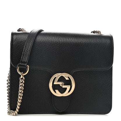 Gucci Dollar Calfskin Small Interlocking G Shoulder Bag Black 1 of 11