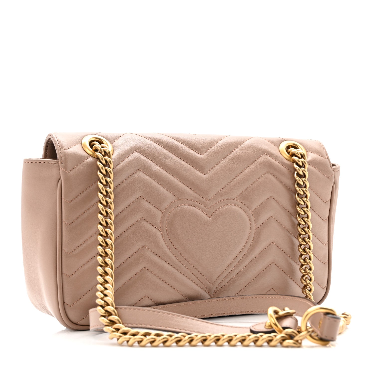 Gucci Calfskin Matelasse Small GG Marmont Shoulder Bag Porcelain Rose 3 of 13
