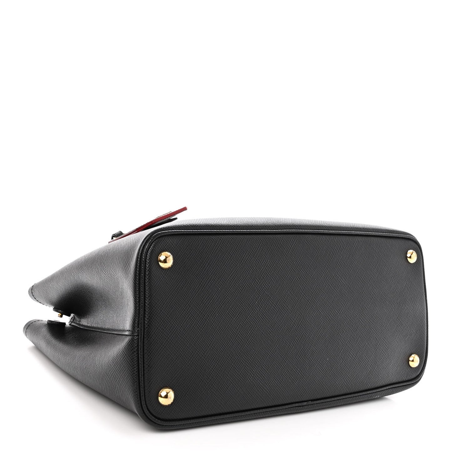 Saffiano Cuir Medium Double Bag Black Fuoco