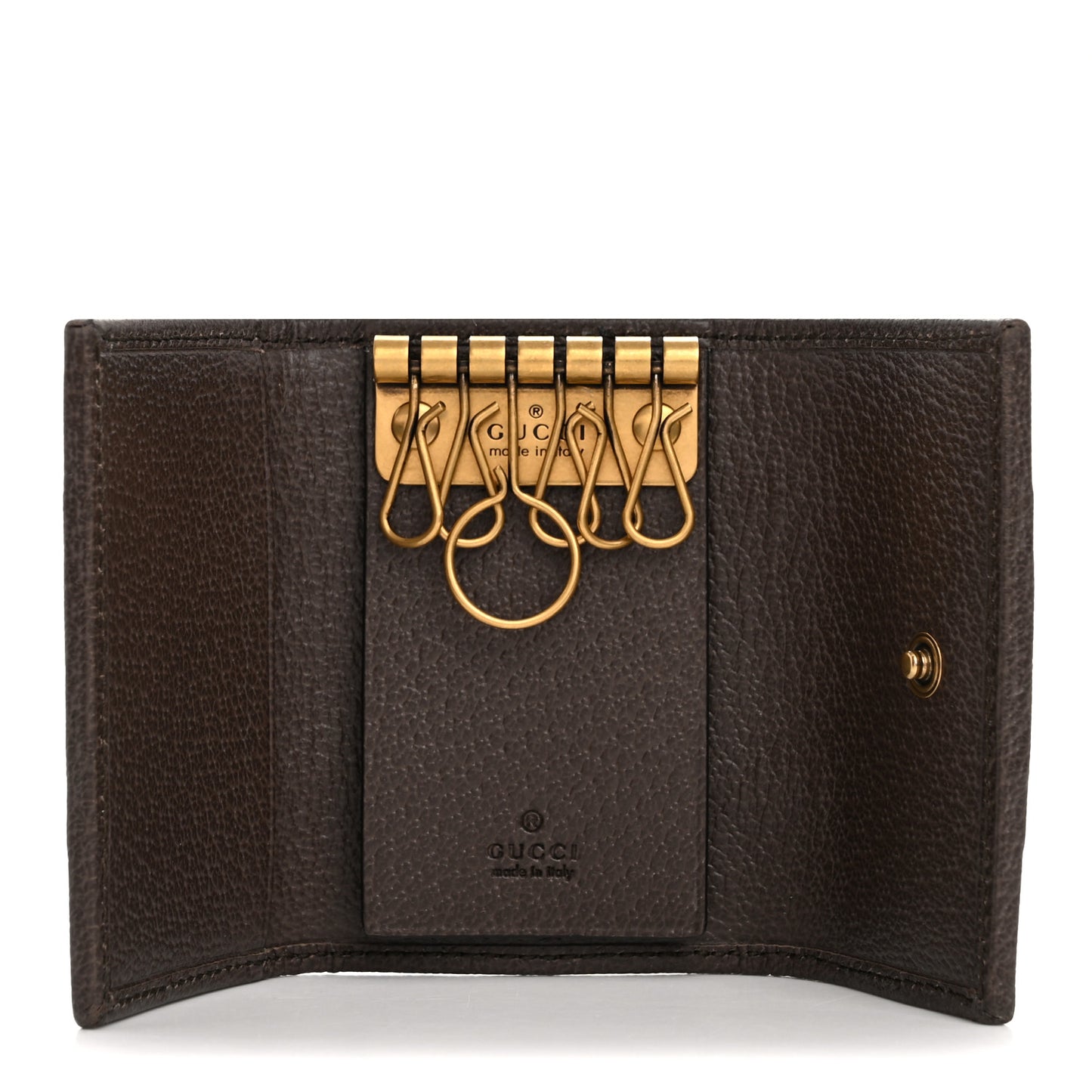 GG Supreme Monogram Web Ophidia 6 Key Holder Case Beige New Acero