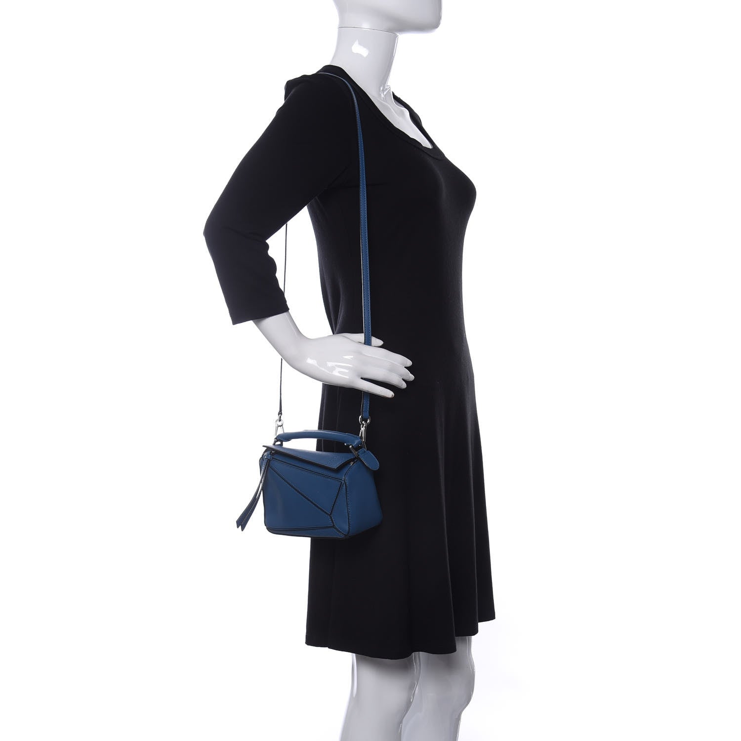 Loewe Calfskin Mini Puzzle Bag Blue 2 of 10