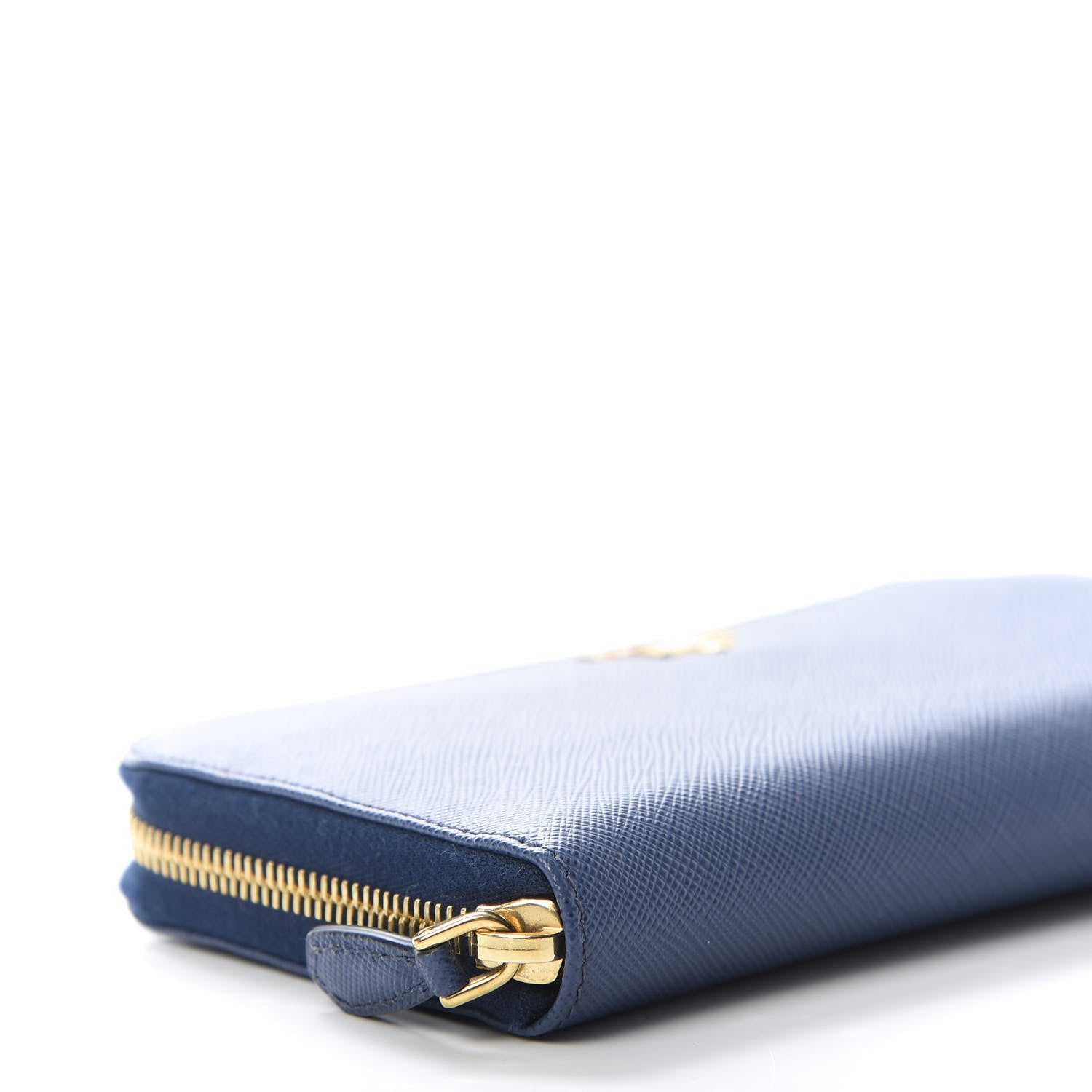 Prada Saffiano Metal Zip Around Wallet Cobalto 6 of 9
