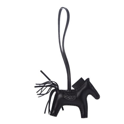 Hermes Milo Lambskin Matte Alligator Touch Grigri Rodeo Horse Bag Charm PM So Black 1 of 4