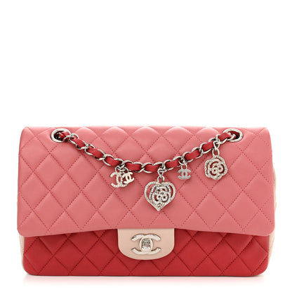 Chanel Lambskin Quilted Tri-Color Medium Valentine Charms Single Flap Pink 1 of 12