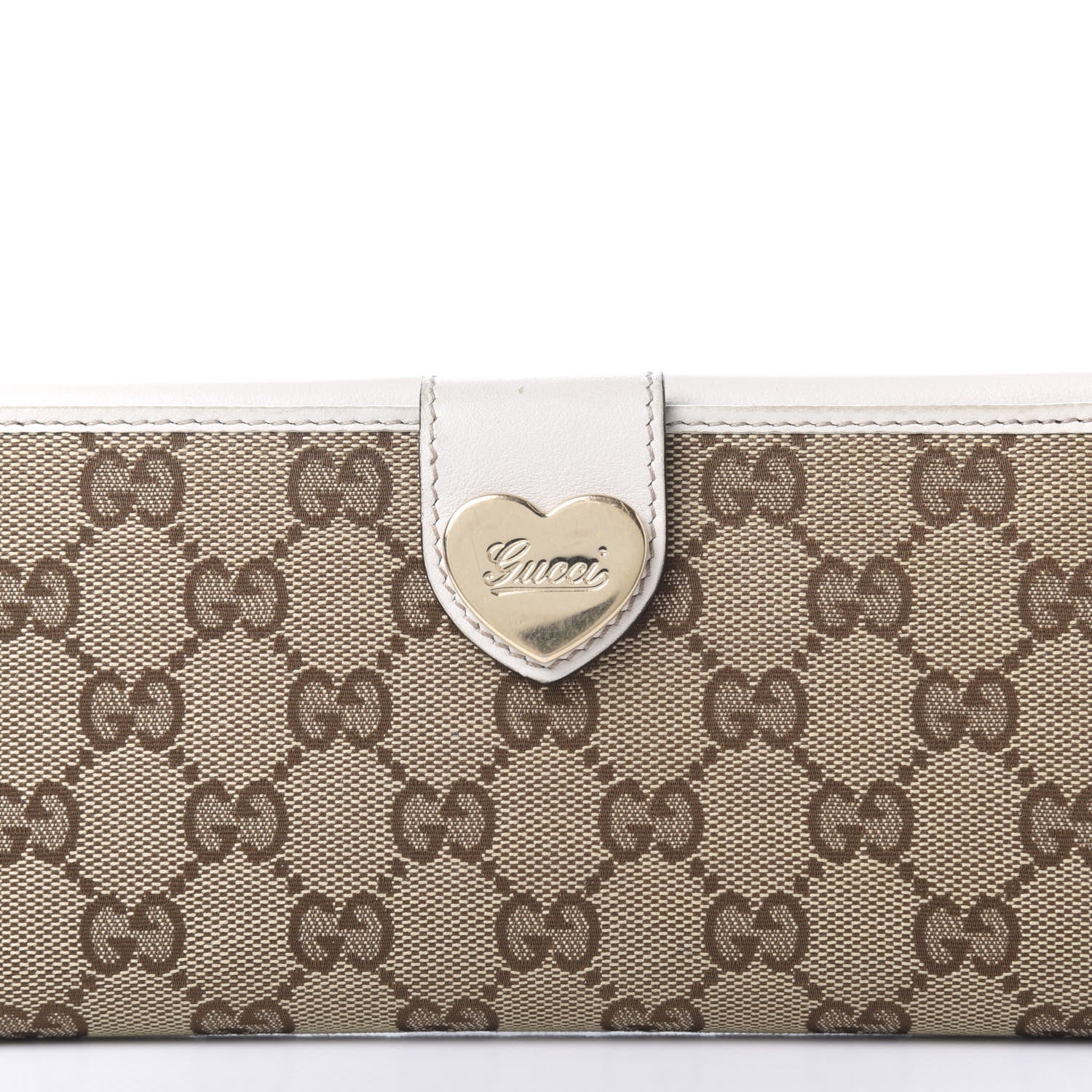 Gucci Monogram Heart Continental Wallet Off White 9 of 10