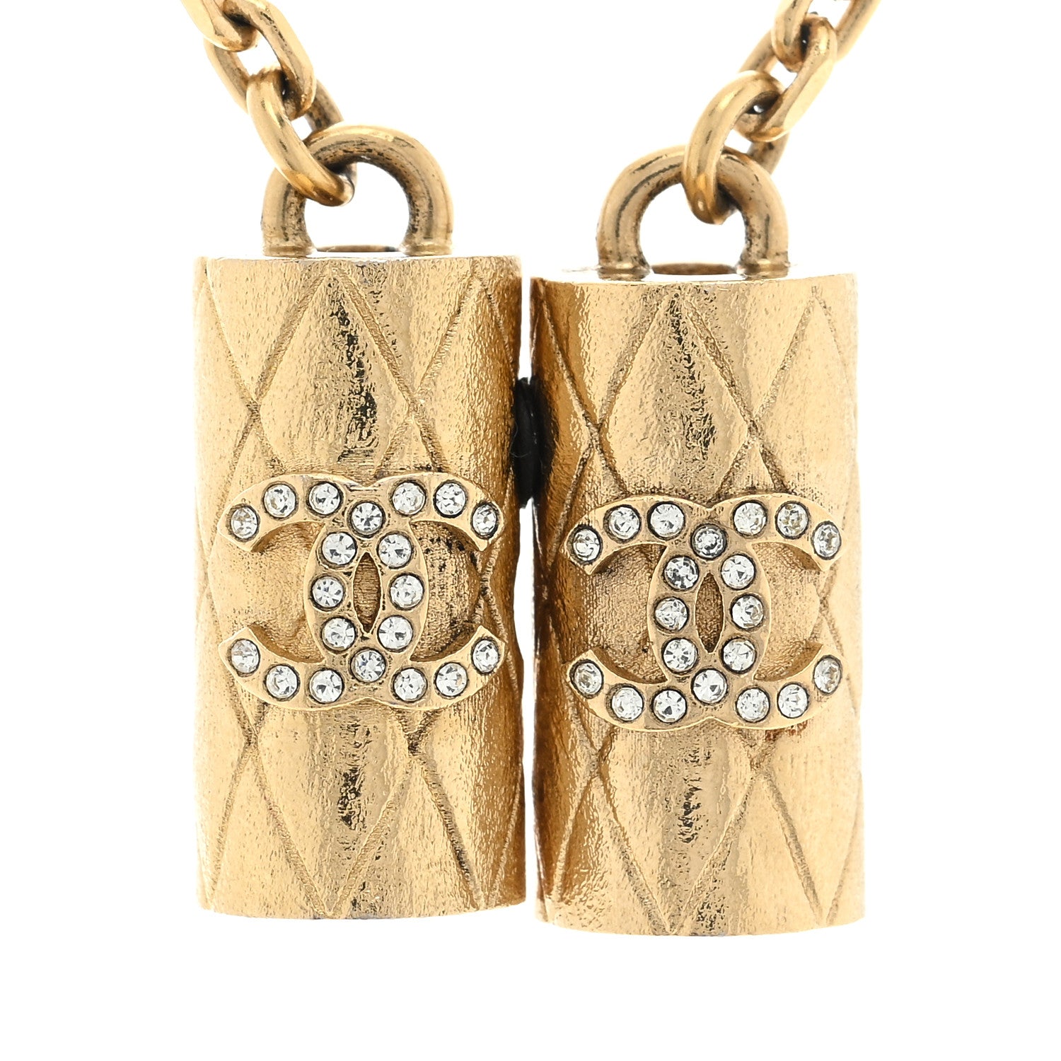 Chanel Crystal Pearl Airpod Necklace Gold 4 of 4