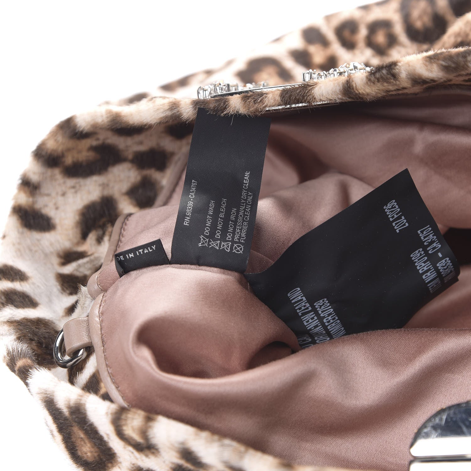 Miu Miu Pony Hair Leopard Crystal Flap Clutch Brown 6 of 10