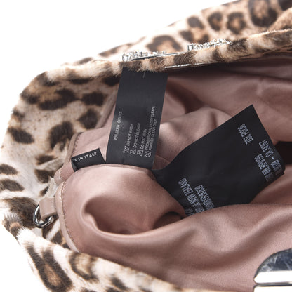 Miu Miu Pony Hair Leopard Crystal Flap Clutch Brown 6 of 10