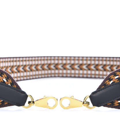 Hermes Toile Swift 50mm Sangle Cavale Shoulder Strap Sesame Blanc Black 3 of 6