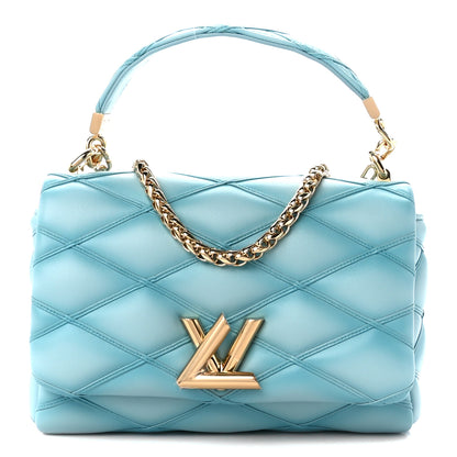 Louis Vuitton Lambskin Malletage Top Handle GO-14 MM Lagoon 3 of 11