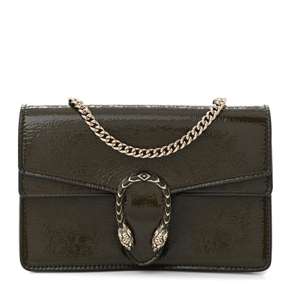 Gucci Crinkled Patent Mini Dionysus Shoulder Bag Green 1 of 10