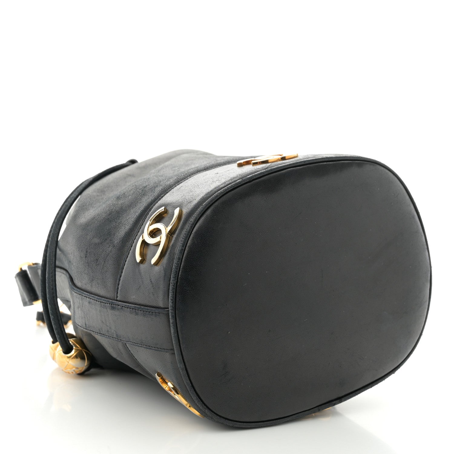 Chanel Lambskin CC Drawstring Shoulder Bag Black 4 of 9