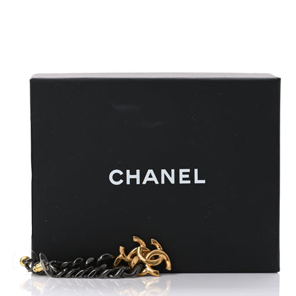 Chanel Metal CC Pick Drop Earrings Ruthenium Gold 5 of 5