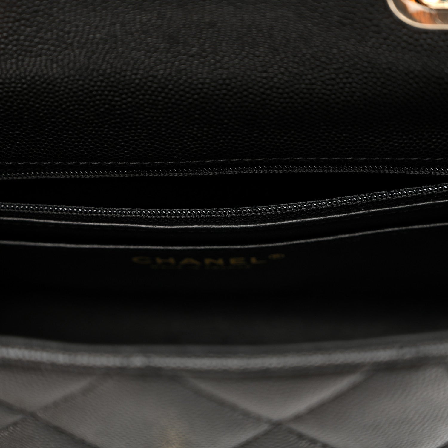 Chanel Caviar Quilted Mini Retro Twist Top Handle Flap Black 13 of 13