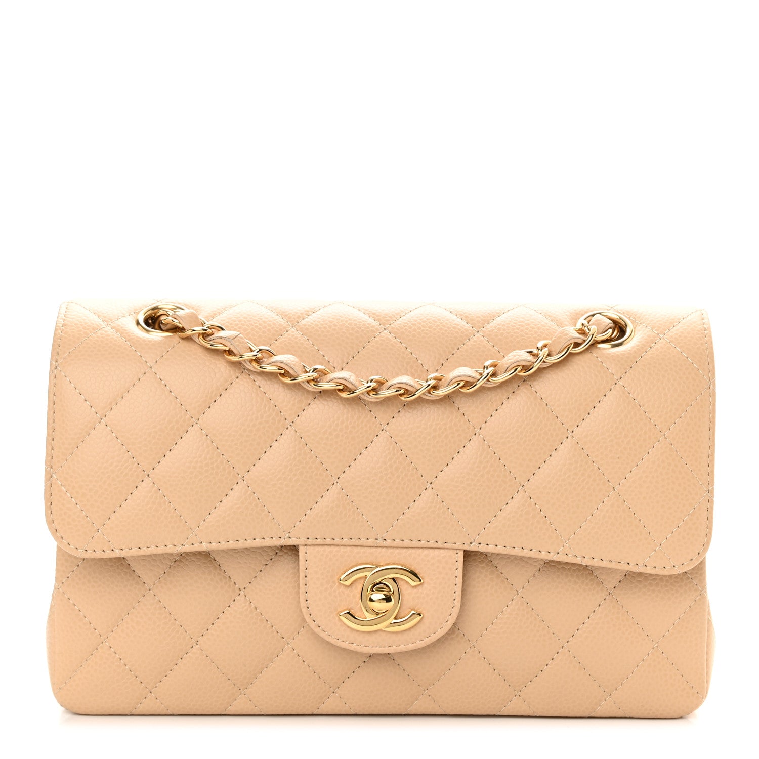 Chanel Caviar Quilted Small Double Flap Beige 1 of 12