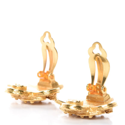 Chanel CC Cross Clip On Earrings Gold 3 of 4