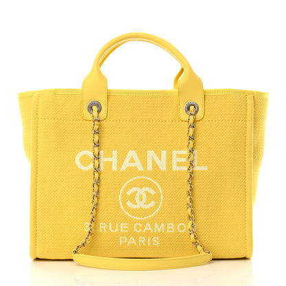Chanel Mixed Fibers Small Deauville Tote Yellow 2 of 13