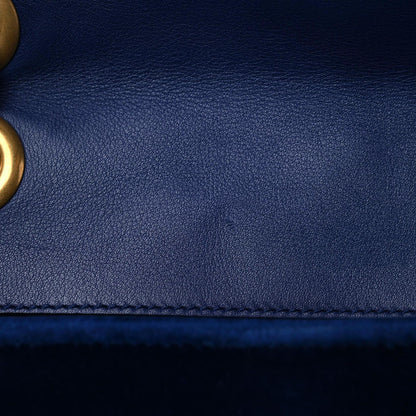 Gucci Velvet Matelasse Medium GG Marmont Shoulder Bag Cobalt Blue 10 of 18