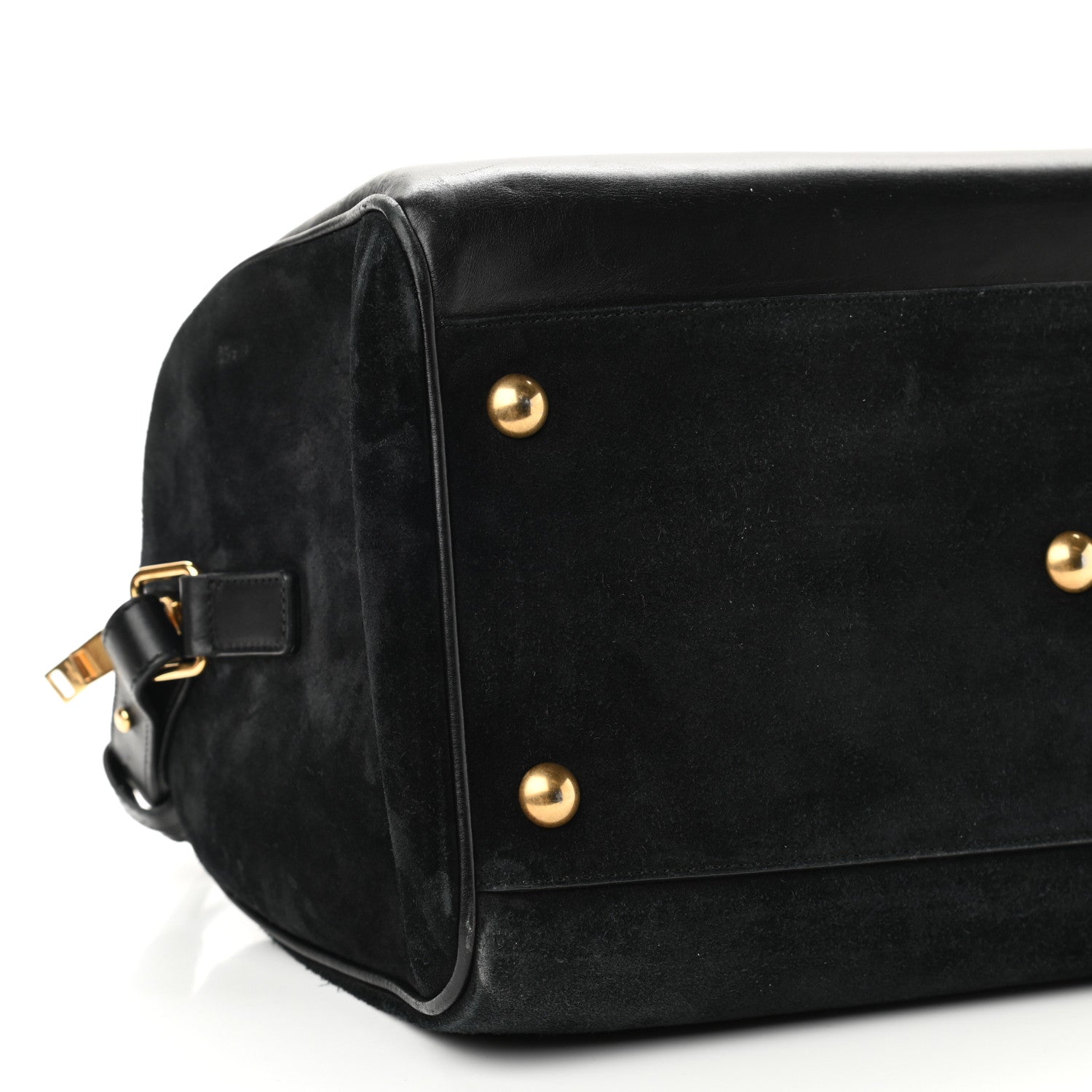 Saint Laurent Calfskin Suede Classic Duffle 6 Black 9 of 10