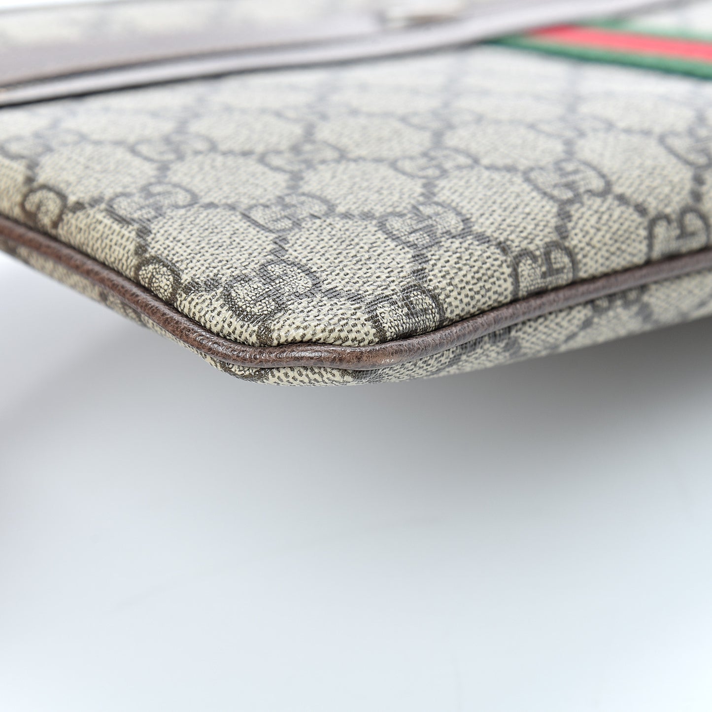 GG Supreme Monogram Large Ophidia Pouch Clutch Brown