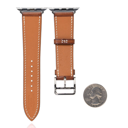 Hermes Barenia 42mm Apple Watch Single Tour Band  Fauve 2 of 11
