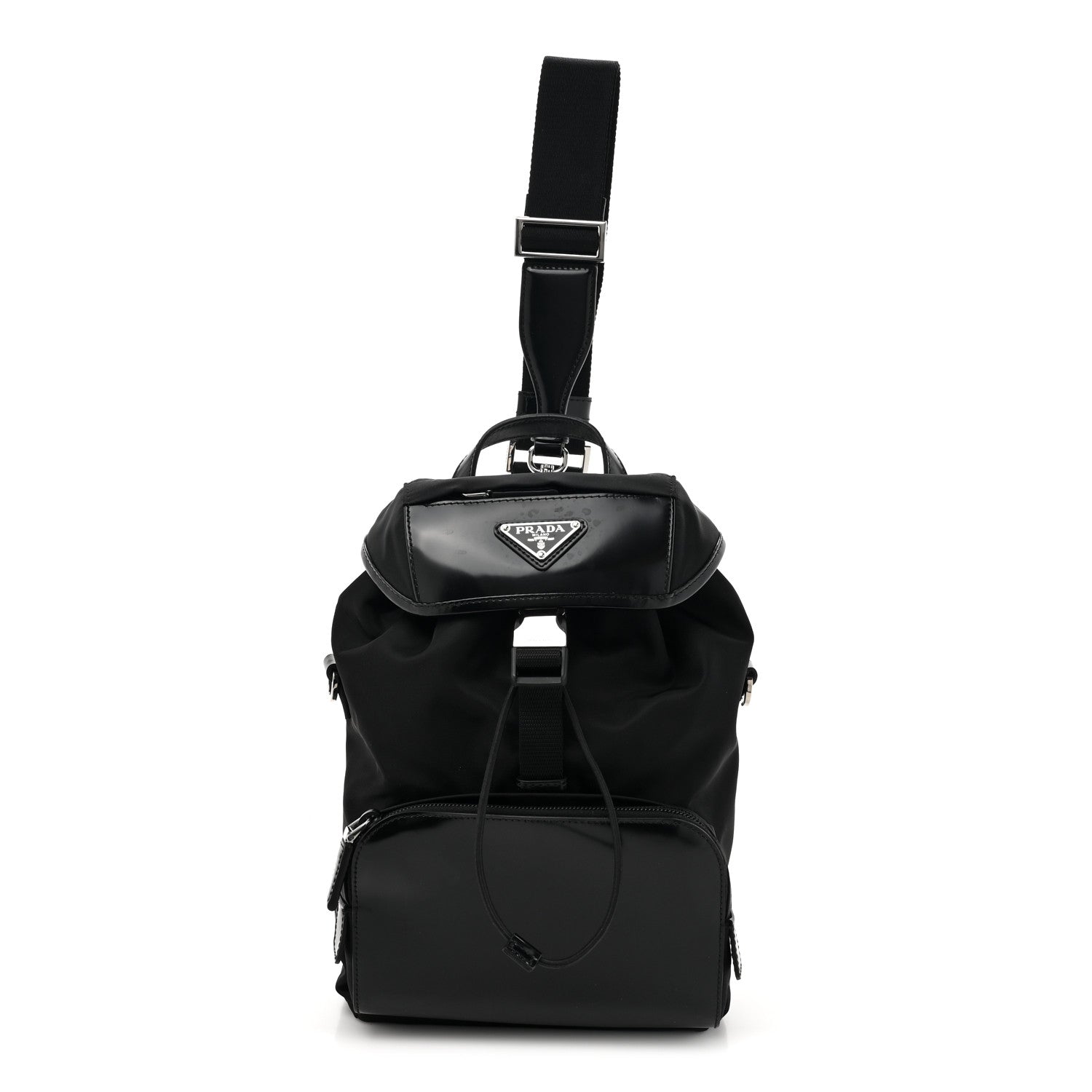 Prada Nylon Brushed Calfskin Mini Backpack Black 1 of 13