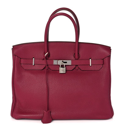 Hermes Taurillon Clemence Birkin 35 Rubis 1 of 48