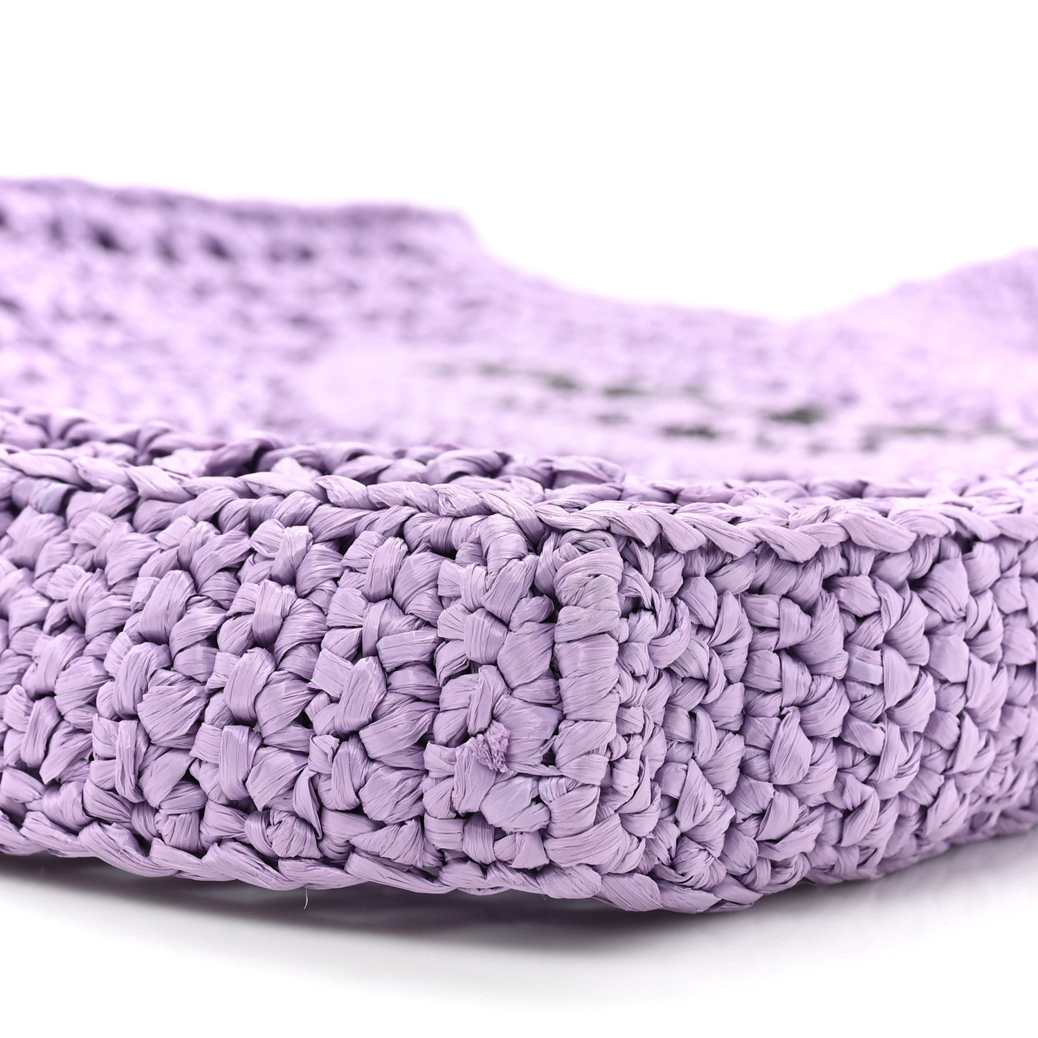 Prada Yarn Raffia Effect Crochet Logo Embroidered Tote Bag Lilium 7 of 8