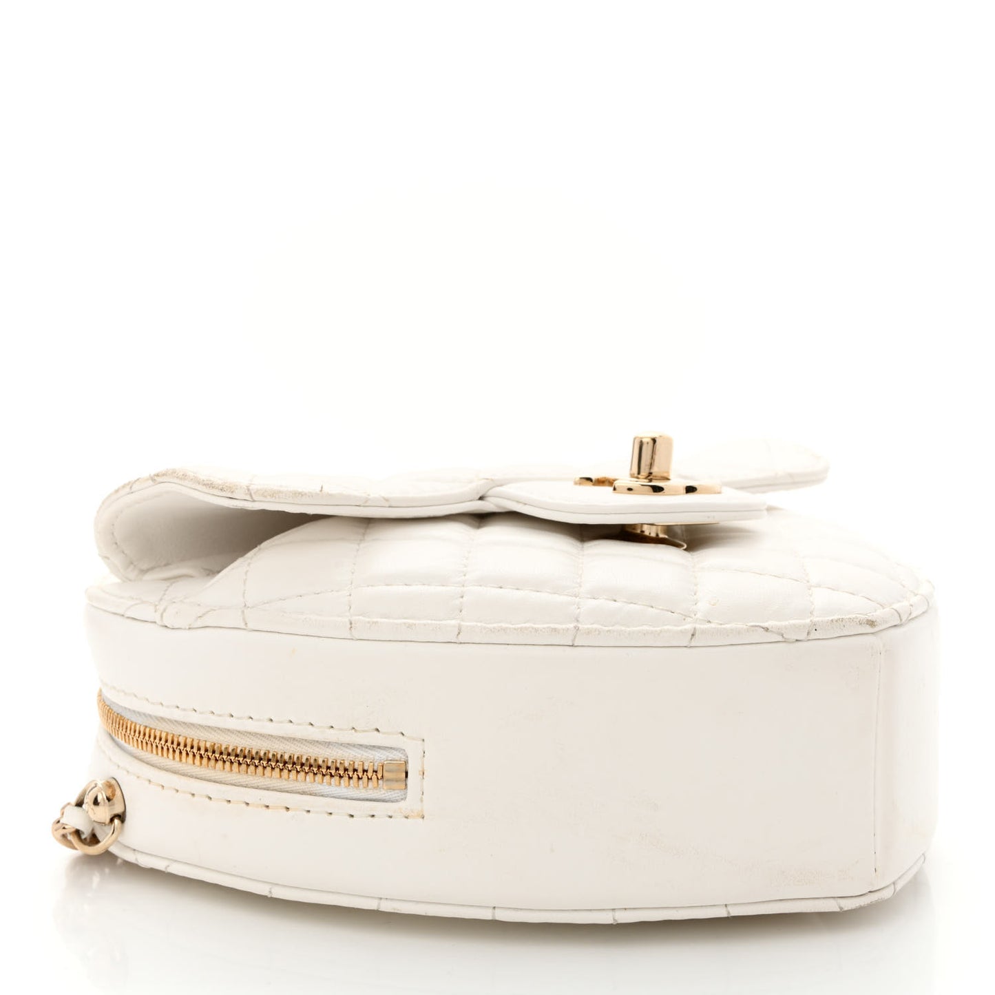 Lambskin Quilted CC In Love Heart Bag White