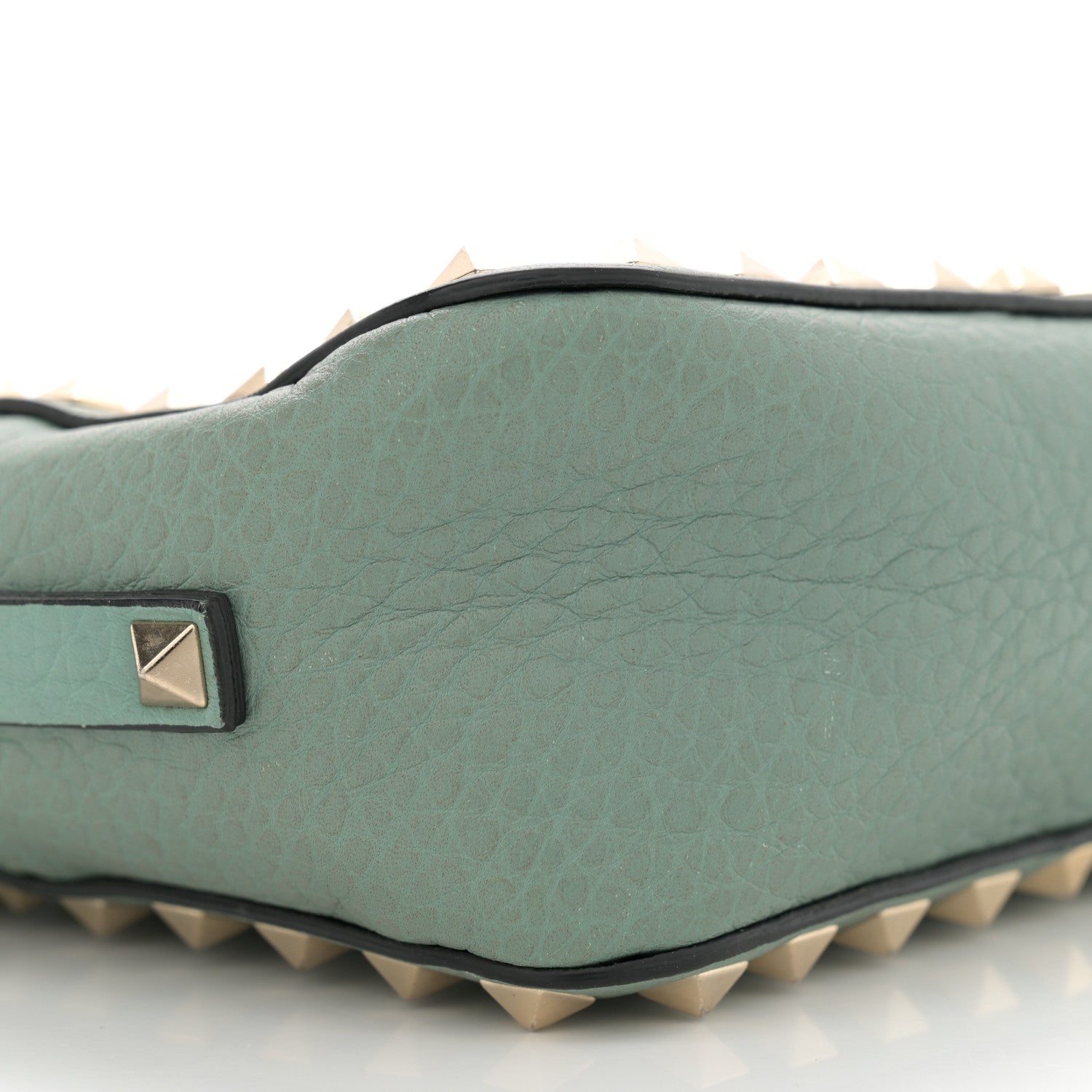 Valentino Garavani Pebbled Calfskin Rockstud Camera Crossbody Bag Green 9 of 11