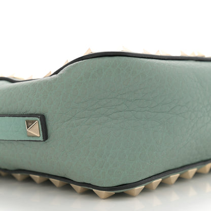 Valentino Garavani Pebbled Calfskin Rockstud Camera Crossbody Bag Green 9 of 11