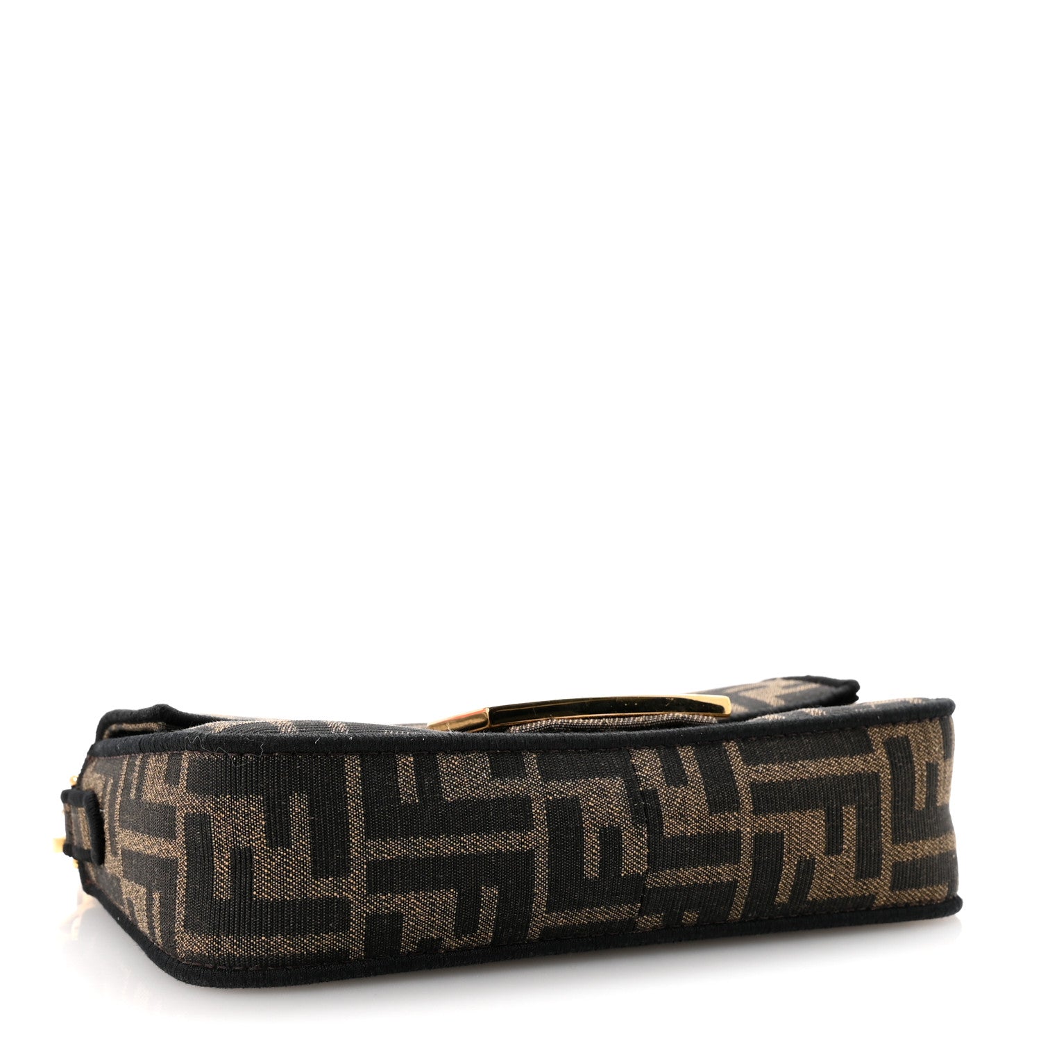 Fendi Fabric Jacquard FF 1974 Mini Baguette Tobacco Moro Black 4 of 10
