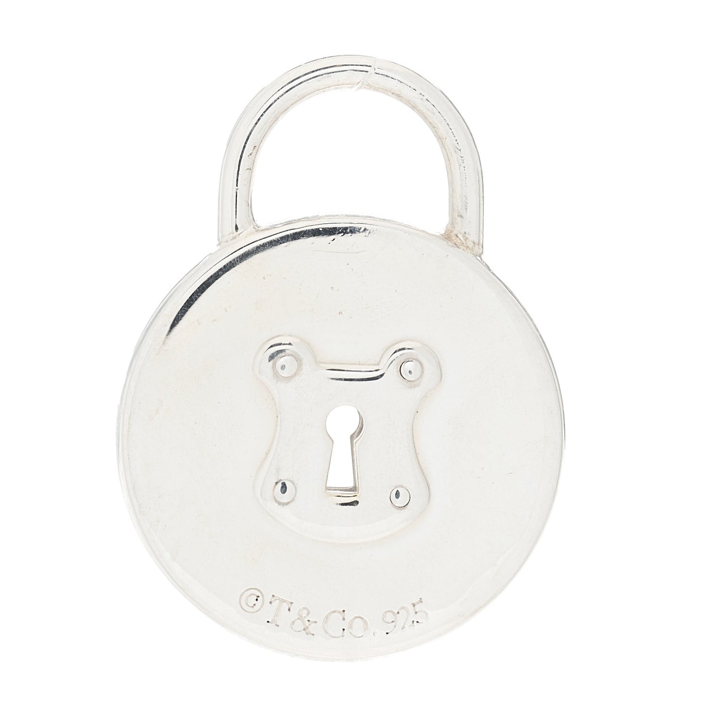Sterling Silver Round Padlock Charm