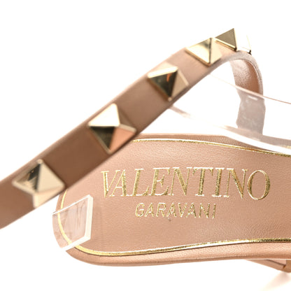Valentino Garavani Kidskin PVC Rockstud Spiral Ankle Strap 100mm Sandals 36.5 Rose 8 of 8