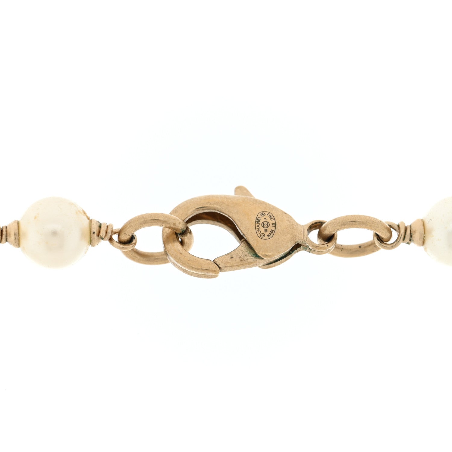 Chanel Pearl Enamel CC Camellia Necklace White Gold 4 of 4