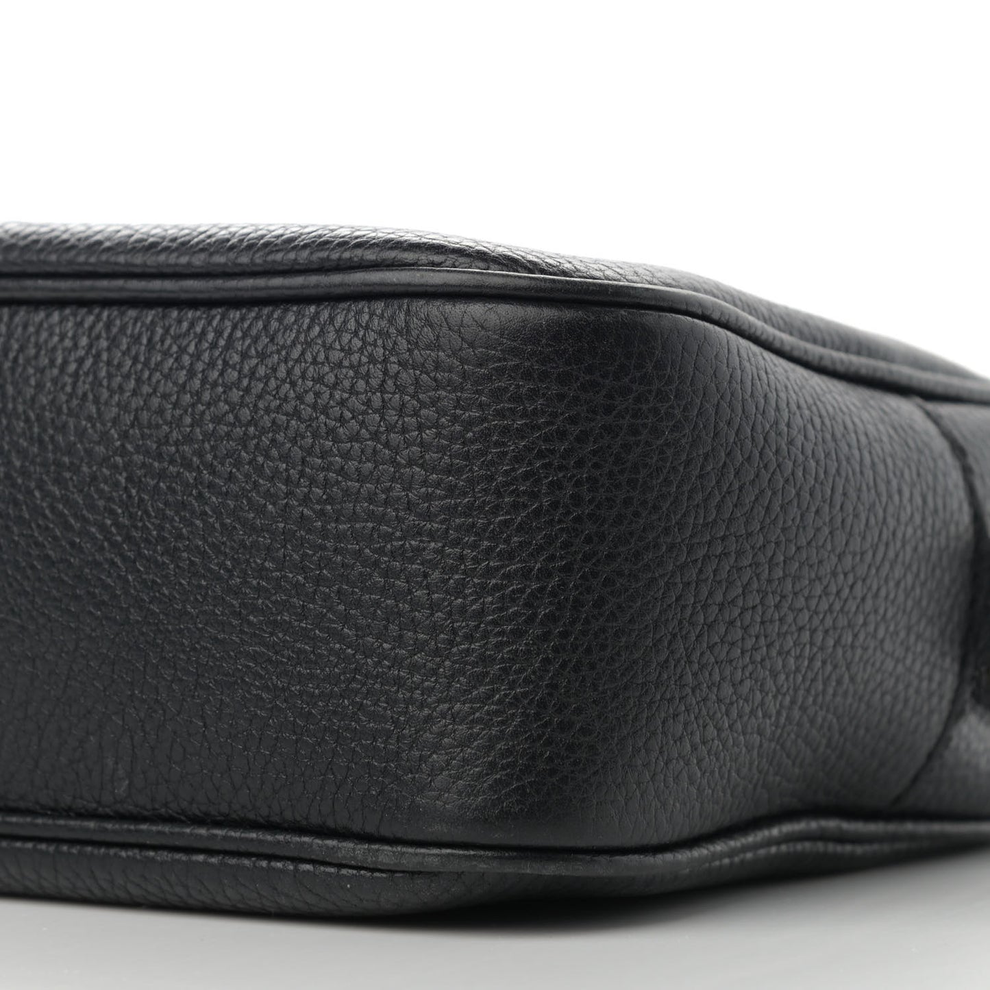 Pebbled Calfskin Small Soho Disco Bag Black