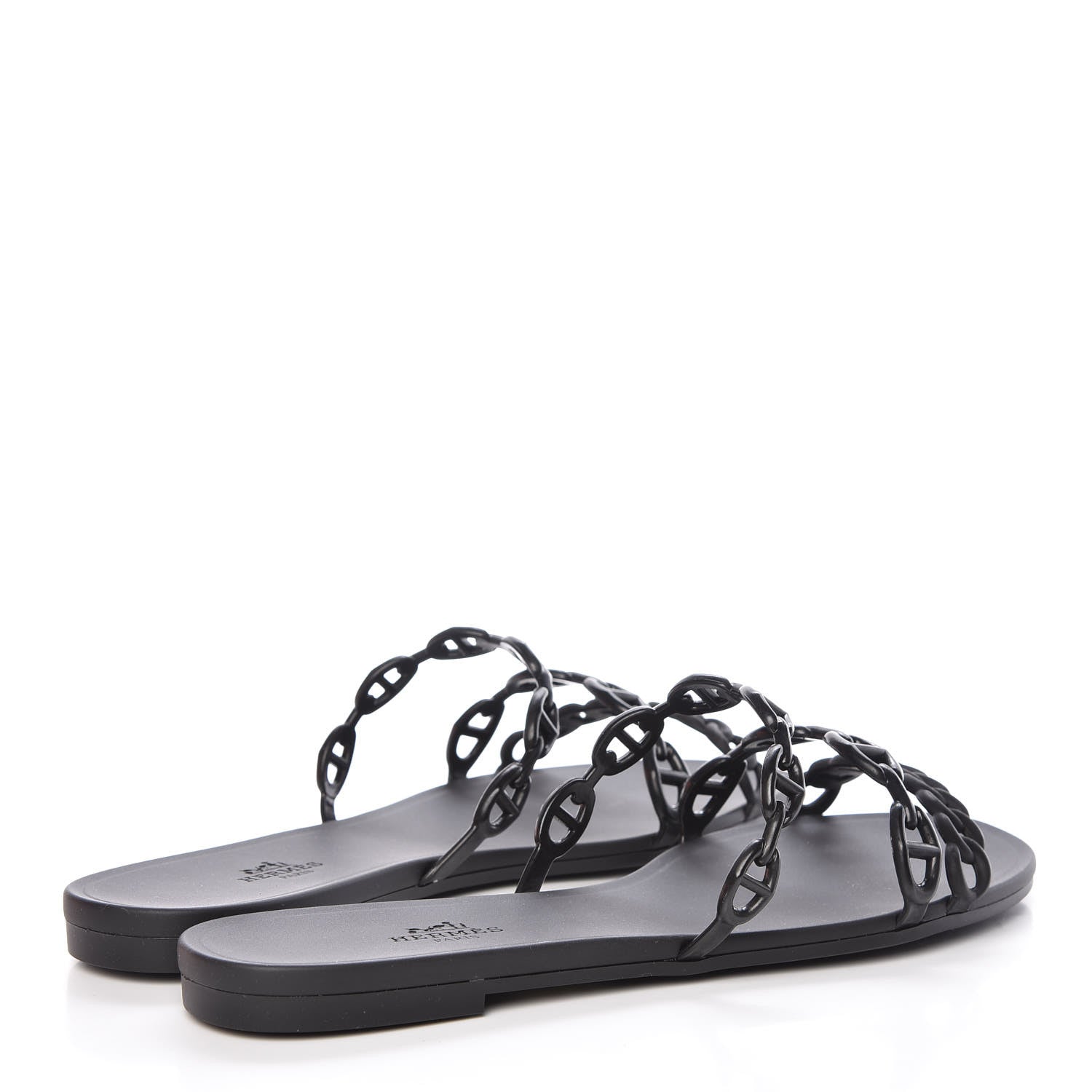 Hermes Rubber Chaine d'Ancre Rivage Sandals 39 Black 4 of 9