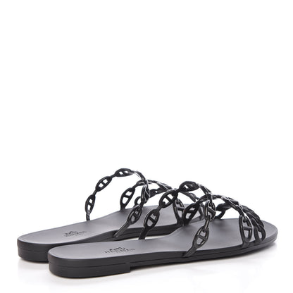 Hermes Rubber Chaine d'Ancre Rivage Sandals 39 Black 4 of 9