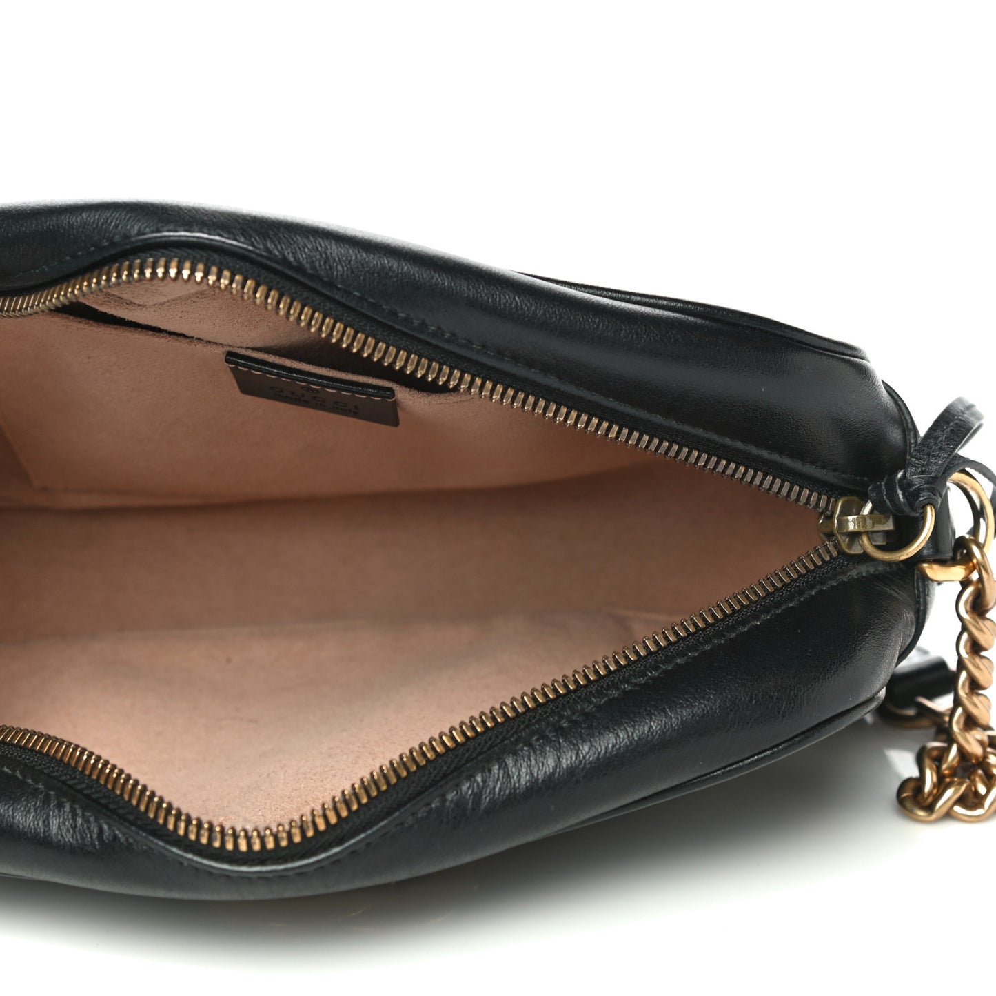 Calfskin Matelasse Small GG Marmont Chain Shoulder Bag Black