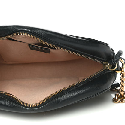 Gucci Calfskin Matelasse Small GG Marmont Chain Shoulder Bag Black 5 of 11