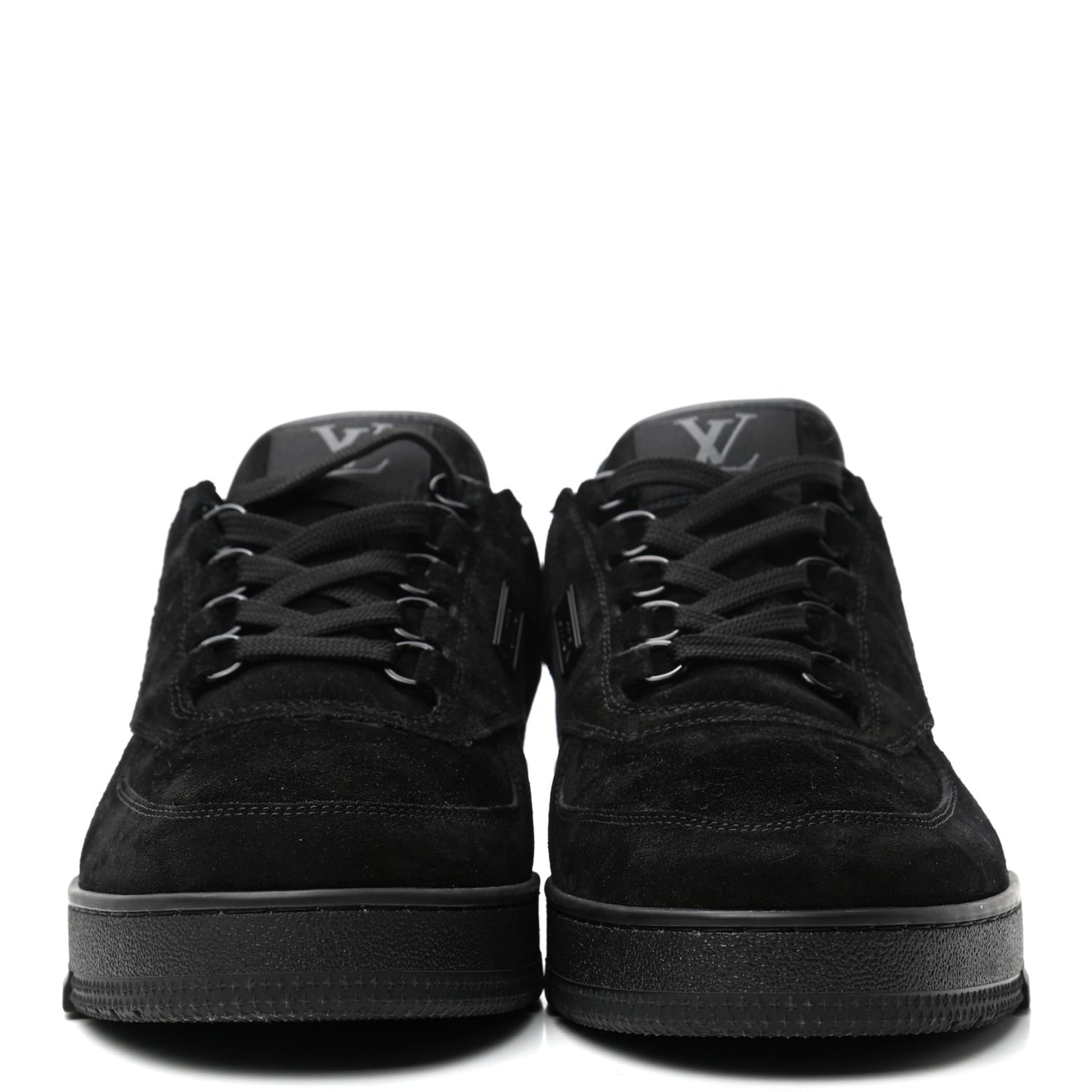Suede Mens LV Trainer Sneakers 9 Black