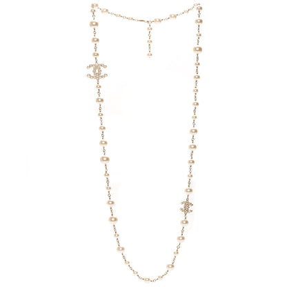 Chanel Pearl CC Long Necklace Gold 3 of 7