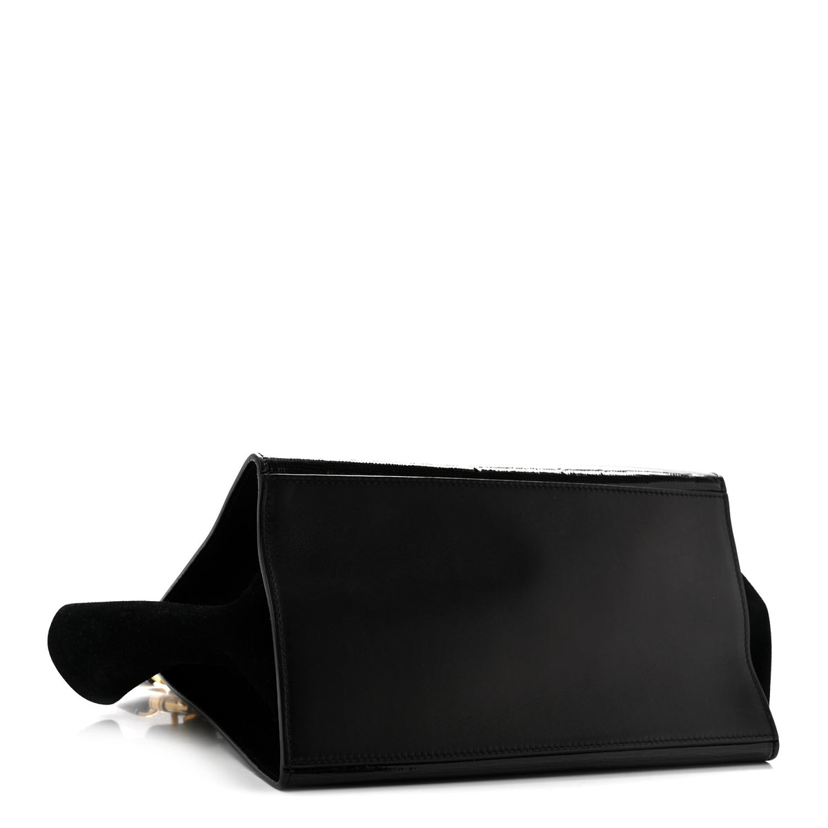 Patent Suede Medium Trapeze Black
