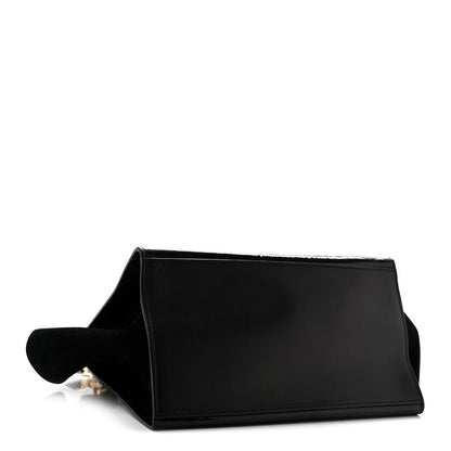 Celine Patent Suede Medium Trapeze Black 4 of 12