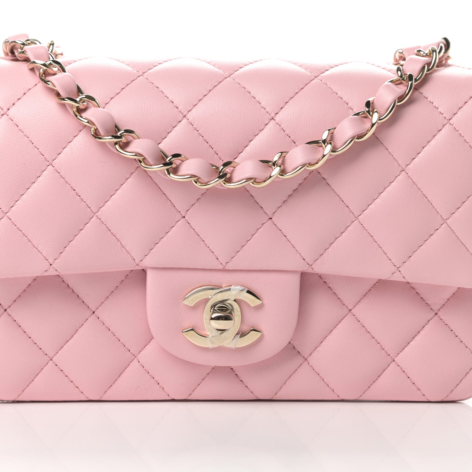 Chanel Lambskin Quilted Mini Rectangular Flap Pink 8 of 11