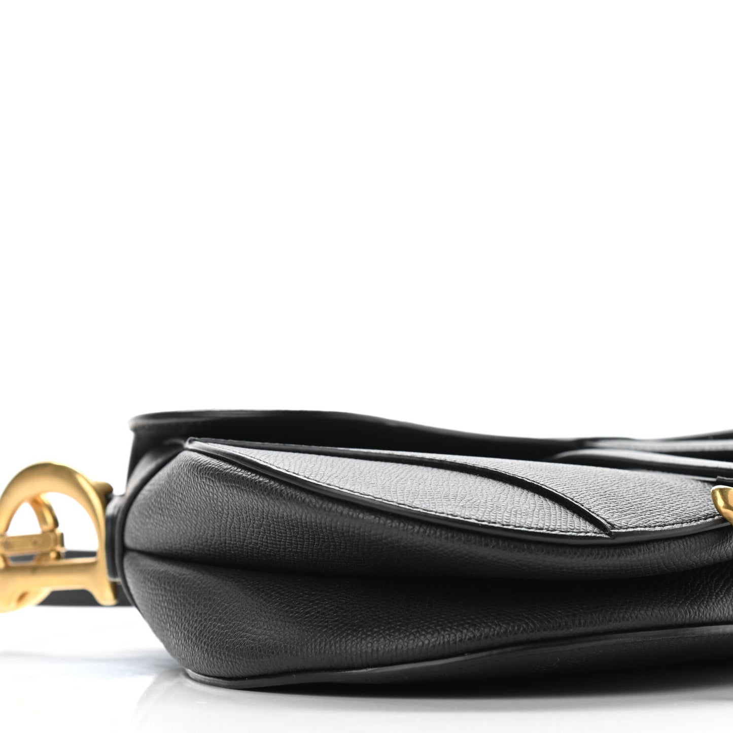 Grained Calfskin Saddle Bag Black