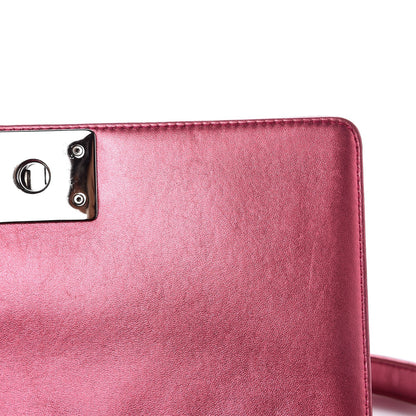 Chanel Metallic Patent Calfskin Quilted Medium Boy Flap Pink 9 of 9